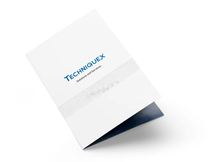 A white brochure with the word technix on it.