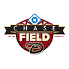Chase Field logo featuring a stylized baseball diamond above the words "Chase Field" and a large "D" at the bottom.