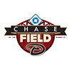 Chase Field logo featuring a stylized baseball diamond above the words "Chase Field" and a large "D" at the bottom.