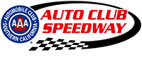 Auto Club Speedway logo featuring the AAA emblem, the words "Auto Club Speedway," and a checkered flag graphic.