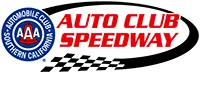 Auto Club Speedway logo featuring the AAA emblem, the words "Auto Club Speedway," and a checkered flag graphic.