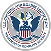 U.S. Customs and Border Protection seal featuring a bald eagle, shield, globe, and the text "U.S. Customs and Border Protection, Department of Homeland Security.
