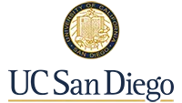 UC San Diego logo with the university’s seal above the text "UC San Diego" in blue and gold.