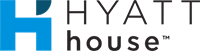 Hyatt House logo featuring a blue geometric "H" symbol to the left of the black text "HYATT House.