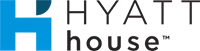 Hyatt House logo featuring a blue geometric "H" symbol to the left of the black text "HYATT House.